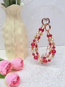 DIY-(Phonecharm B)luxurious gorgeous, heavily detailed Shining bling phone charm with butterfly pearl rose flower star bow heart; tripled-layer phone charm