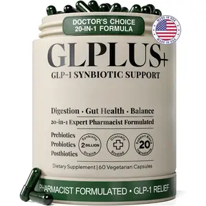 GLP 1 Support Supplement for Gut Health Nausea and Bloating Relief with Pre Pro and Postbiotics for Women and Men 60 Capsules