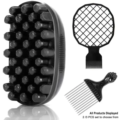 Rubber Curl Sponge for Curly & 4C Hair Twist Styling Curl Coil Sponge for Natural Curls, Portable Hair Tool with Brush & Combs for Salon & Home Use