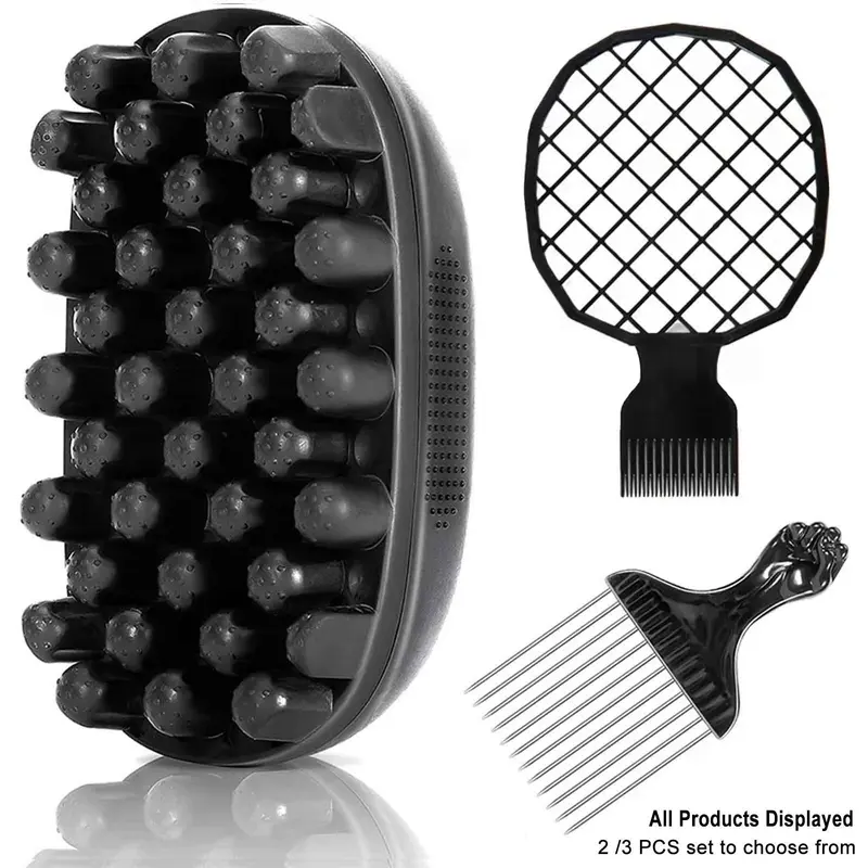 Rubber Curl Sponge for Curly & 4C Hair Twist Styling Curl Coil Sponge for Natural Curls, Portable Hair Tool with Brush & Combs for Salon & Home Use