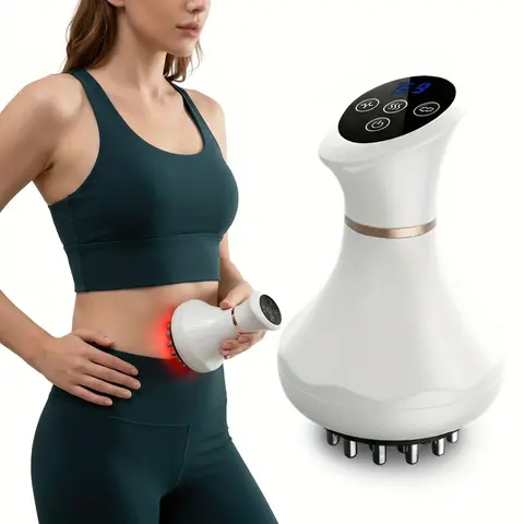 Wireless Electric Meridian Brush - Red Light Heating & Vibration Scraping Device, Lightweight, Portable White Home Use Tool for Daily Relaxing Massage, Gift Option