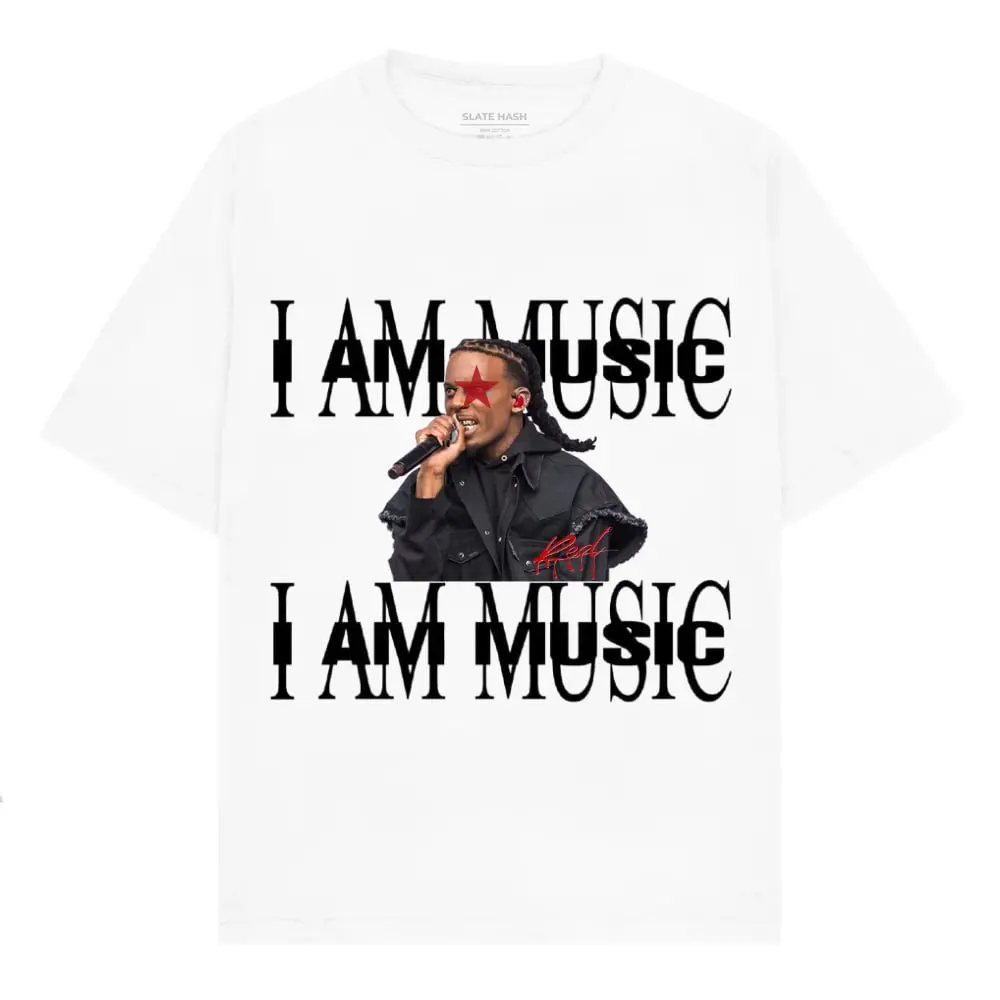 I AM MUSIC Playboi.Carti White Oversized Unisex Black Graphic Tees Tshirt