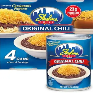 Chili, 15 oz Cans (4Pack) – Authentic CincinnatiStyle Ground Beef, No Beans, HighProtein Hot Dog Sauce, Ready to Heat