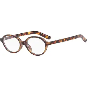 Small Oval Blue Light Blocking - Glasses Women Men Retro Clear Anti Blue Light Eyeglasses for Computer Gaming