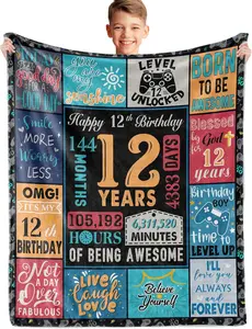 12 Year Old Boy Gift, Best Birthday Gifts for 12 Year Old Boy, 12 Year Old Boy Birthday Gifts, Boys Age 12 Gifts Idea, 12 Yr Old Gifts for Boy, 12th Birthday Decorations for Boys Blanket 60"X 50"