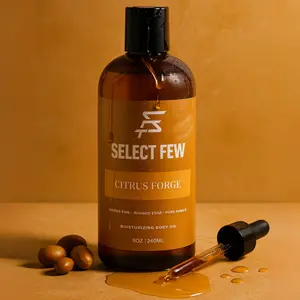 Citrus Forge Men’s Body Oil – Hydrating Skin Moisturizer with Shea Butter, Jojoba & Vitamin E – Lightweight, Fast Absorbing Natural Oils Blend – Fresh Citrus & Amber Cologne-Inspired Scent