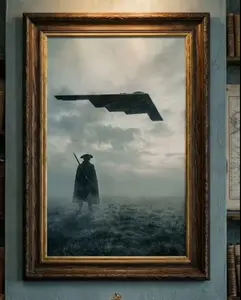 Liberty Under the Shadow – Cinematic Sci-Fi Wall Art Poster (No Frame)