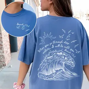 Comfort Colors® Christian Coastal Aesthetic Tshirt Trendy Beach Shirt Boho Ocean Scripture Tee When You Go Through Deep Waters Tshirt Isaiah 432 T Shirt