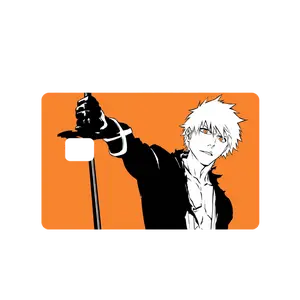 Bleach Anime Bankai Ichigo Credit Debit EBT Chip Card Vinyl High Gloss Cover Sticker Decorative Waterproof Stain Resistant