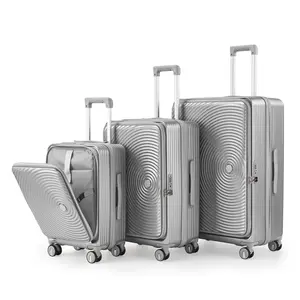 3-piece luggage set (20/24/28), expandable carry on luggage, airline approved, 100% PC hard shell and lightweight luggage compartment, with TSA lock front pocket and swivel wheels, size can be folded, storage is super easy, sturdy frame