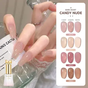 SUBOYER New Jelly Ice Transparent Nude Color Nail Polish Gel, Pink Light Color Gel Nail Polish, Peelable UV LED Nail Art Gel Nail Gel, Suitable for Nail Salon and Home DIY