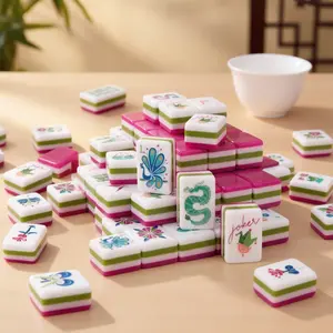 Acrylic American Mahjong Tiles 160pcs 4-layer Acrylic Mahjong Tiles Entertainment and Leisure Activity Colorful Design Mahjong Fantasy
