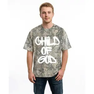 Unisex Child of God Camo T-Shirt – Leaves Print, Short Sleeve Christian Tee for Men and Women, Faith-Based Fall Shirt, Outdoor Spiritual Apparel, 3D Camo T-Shirt, 3D Camo Style T-Shirt, 3D Camo Shirt