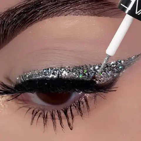 1PC Waterproof Diamond Shiny Eye Liners Eyeshadow 5-color Sequins Makeup Smooth Mini Fine Brush Eyeliner Shine and Head Cosmetic Lipliner