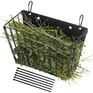 Hay Feeder, with Heavy-Duty Metal Frame, Hay Holder for Rabbits - for Rabbits, Bunny, Guinea Pigs, Chinchillas, 9.6x4.5x6.3 inch