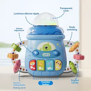 Music Baby Bottle Toy Set, Musical Light Up, Dinosaur Bell & Alien Planet Handbells, Frog Story Machine, Educational Early Learning Gift, Requires Aaa Batteries