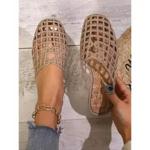 2026 NEW  LQUN2026 NEW  LQUNWomen's Fashionable Plain Color Hollow Out Design Slip on Sandals, Casual Comfortable Flat Sandals for Summer, Lightweight Breathable Shoes for Daily Wear, GirlGift(GIFT)(GIFT)(Sheets)