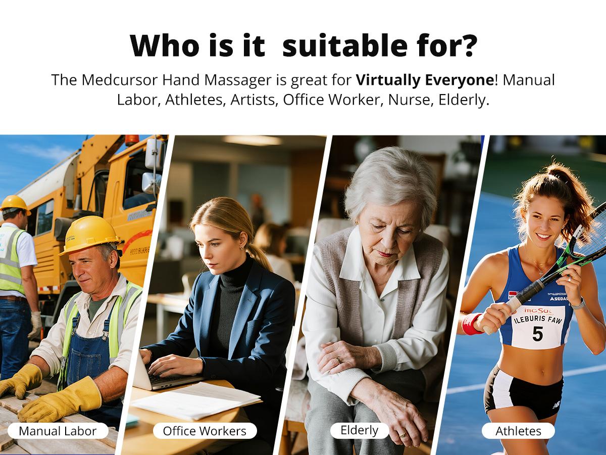 Medcursor Cordless Hand Massager, Hand Massager with Heat, Hand Warmer with Acupressure Beads, 6 Massage Modes, 2 Heat Levels, 3 Timers