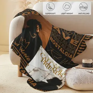 Rod Wave Flannel American Blankets Are Comfortable and Durable Flannel Blankets, Suitable for Office Sofa Naps, and Can Be Used All Year Round.