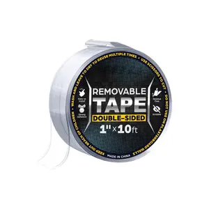 Double Sided Tape Heavy Duty [1" x10ft'] Transparent Nano Tape for Mounting -  2-Sided Mounting Tape - Caution This Tape is  - NOT for Painted Walls