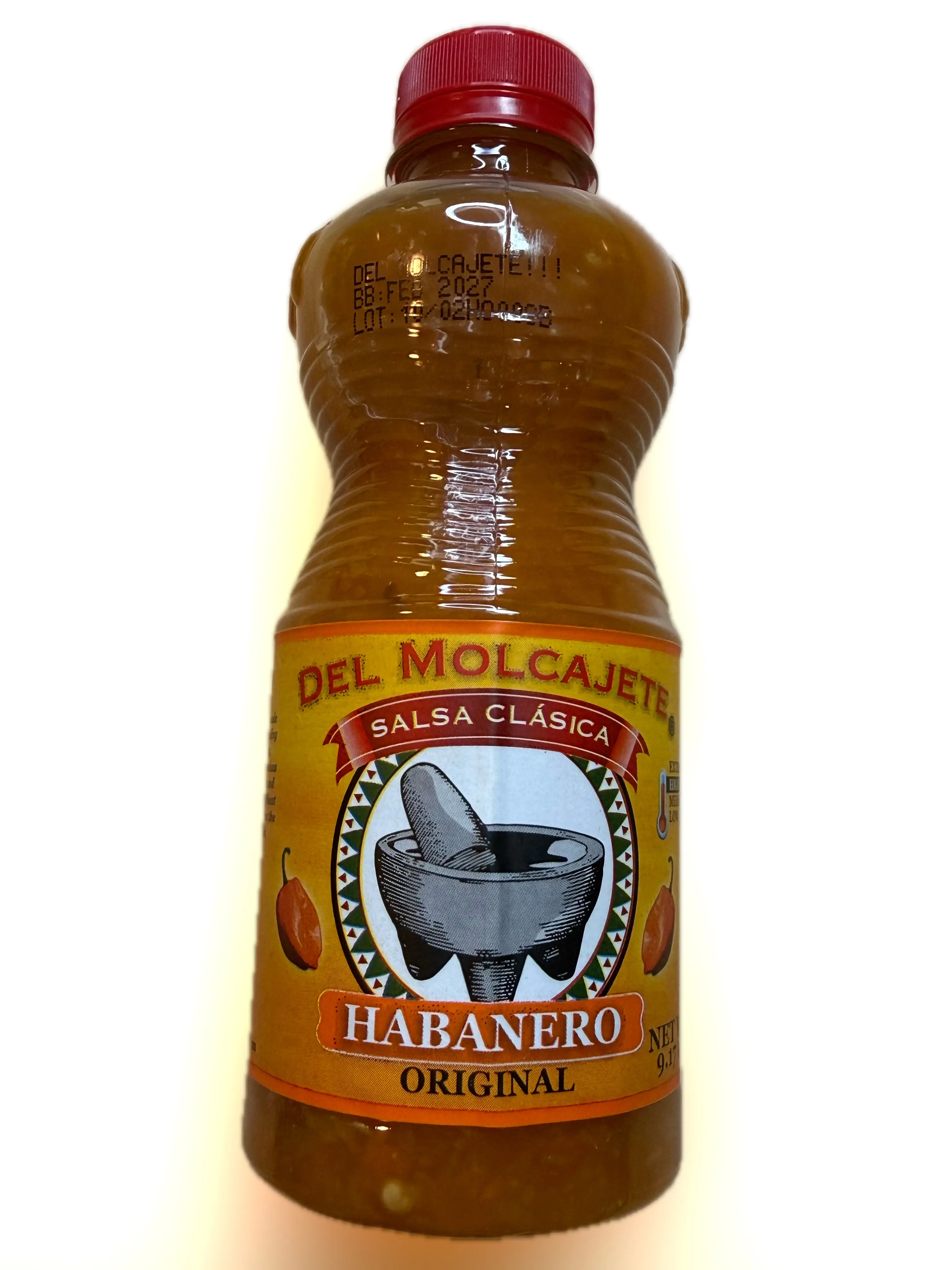 Del Molcajete Salsa Clásica Habanero Original Hot Sauce – 9.17 oz