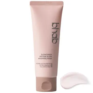 Bhab Slowchaga Peptide Glow Wrapping Mask Vegan Collagen Hyaluronic Acid for Radiance Glow Firming Pore Texture Refining Korean Peel-Off Pack 2.53 fl oz 75ml