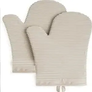 KitchenAid Ribbed Soft Silicone Oven Mitt Set, 7"x13", Milkshake 2 Count Kitchenware , KitchenLife , HomeandKitchen, CookingTips , Gadgets