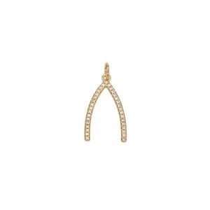 Pavé Wishbone Charm