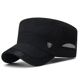 Men's Mesh Military Cap | Breathable Short Bill Cadet Cap | Summer Quick Dry Army Hat for Outdoor Fishing Hiking Daily Wear