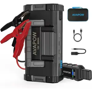 6000A Car Battery Jump Starter(for All Gas or up to 12L Diesel) Powerful Starter with Dual USB Quick Charge and DC Output,12V Pack Built-in LED Bright Light