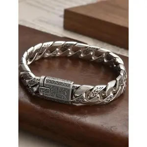 Silver Eternity Vine Bracelet for Men Personalized Vintage Silver Bracelet Perfect for Party Outfits Daily Decor Stylish Must Have Accessory