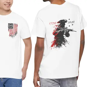 250th Anniversary Distressed American Flag T-Shirt | Revolutionary Soldier Graphic | America 250 Patriotic T-Shirt