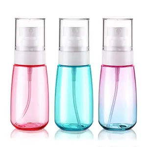 Travel Spray Bottle TSA Approved 2oz 60ml 3 Pack Leak Proof Fine Mist Empty Plastic Refillable Spray Bottle for Perfume Essential Oils Toners Rose Water Cosmetics (3color)