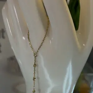 14k Gold Elegant Chain Necklace with Delicate Beads and Chain Design for Women - Perfect for Everyday Wear