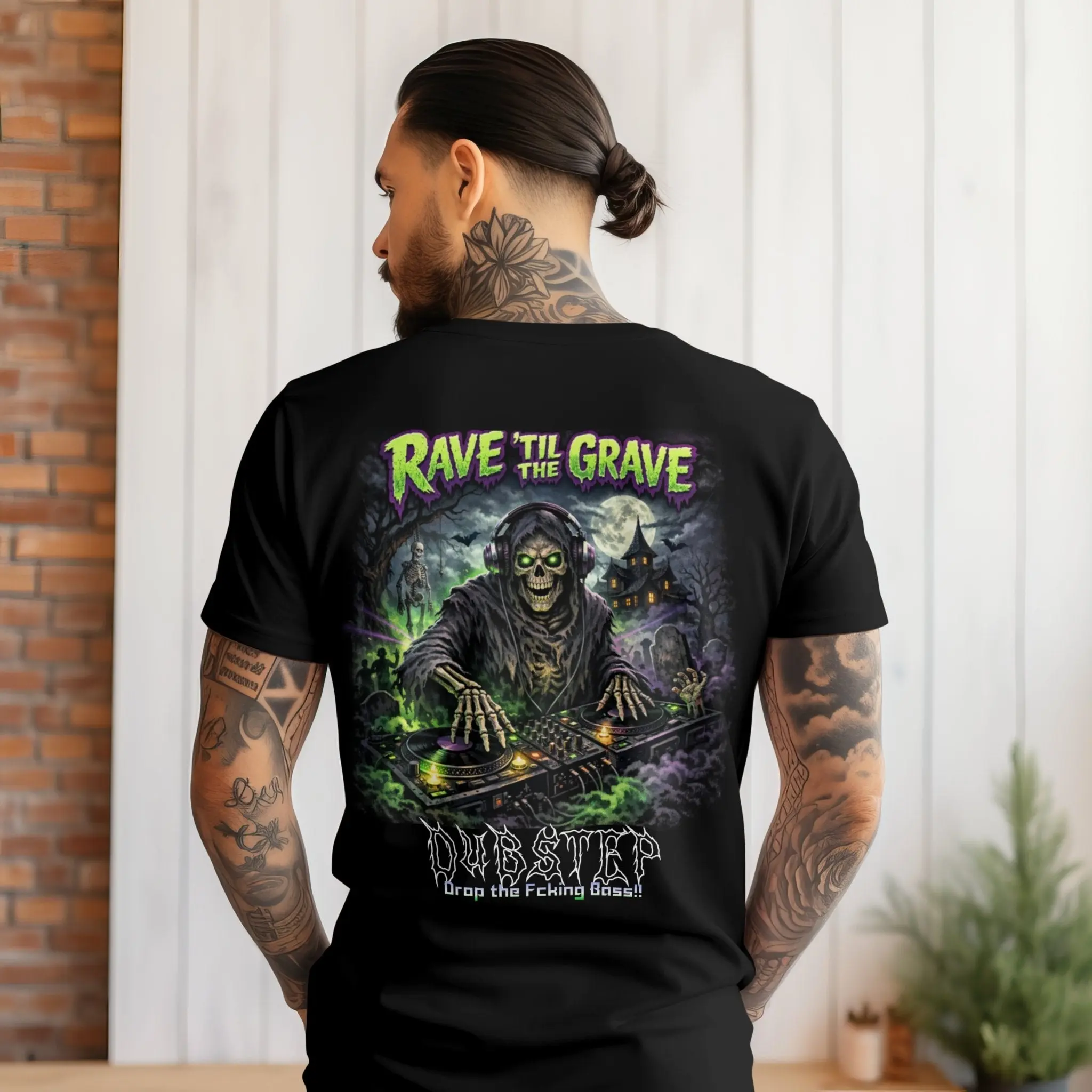 Rave Zombie Apocalypse Graphic T-Shirt - Dubstep T-Shirt - Heavy Bass Tee - Basshead T-Shirt