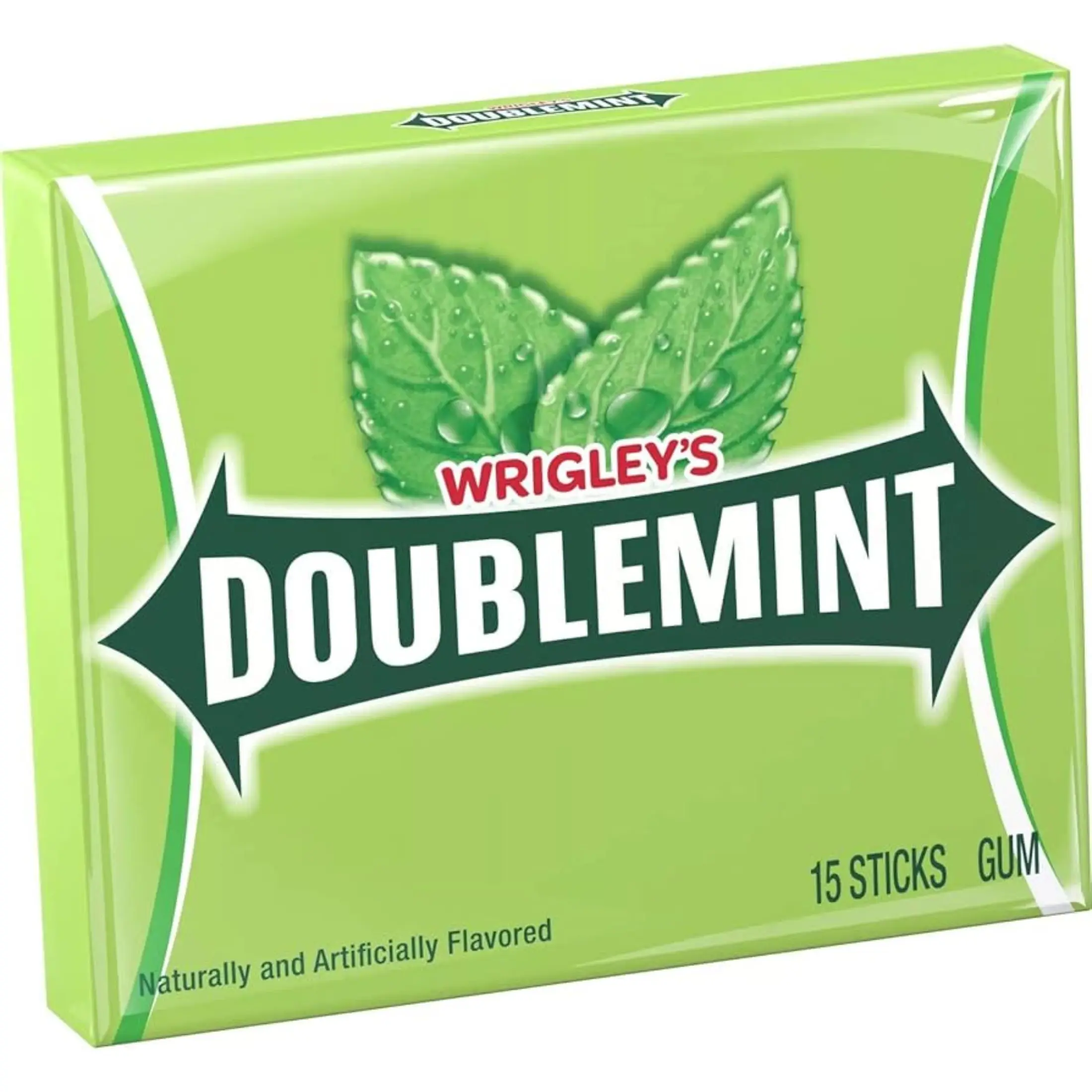 Wrigley's Doublemint Sugarfree Gum Packs - 2x Compact 15ct Artificial Sugarfree Gum, Better for You Candy, Fresh Breath Snack Treats