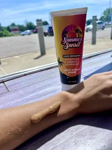Summer Sunset Dark Bronzing Lotion - Perfect for Indoor Tanning Bed Use - Smoothes Hydrates Nourishes with Delightful Citrus Scent