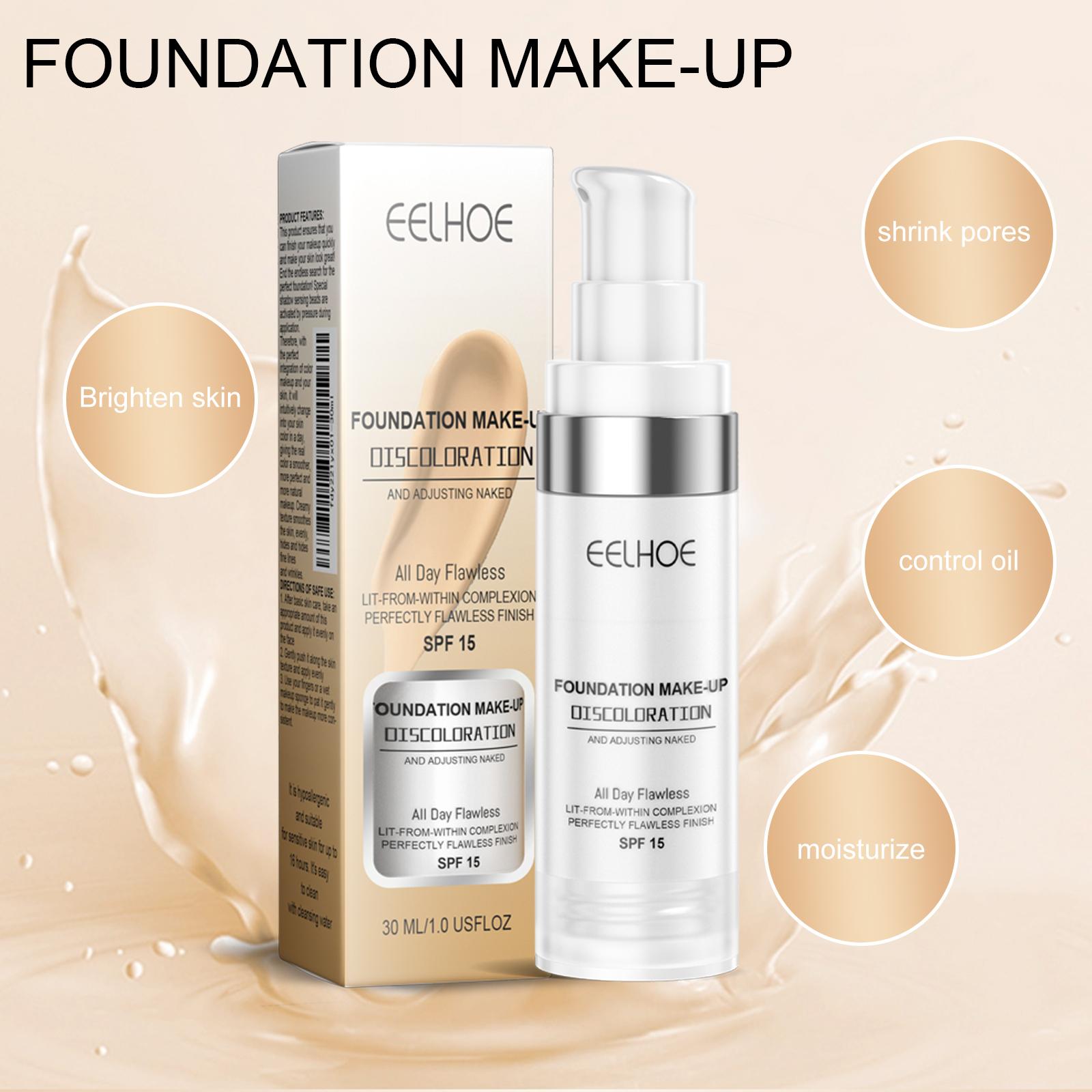 Color Changing Foundation, Self Adjusting Skin Tone Matching Liquid Makeup with Natural Flawless Finish