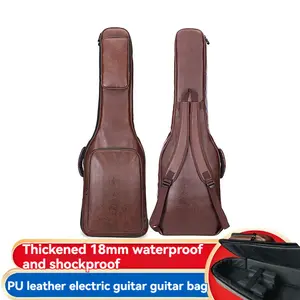 40/39 Inch Electric Guitar Leather Bag - Soft Case - Thickened Sponge/ Waterproof/ BackpackDurable Soft Protective Cover For Travel, Storage, Musicians