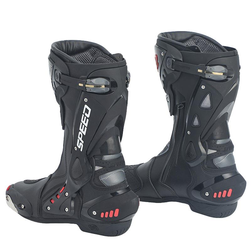 Four-season motorcycle riding boots, high-top with anti-collision ankle protection, wear-resistant and non-slip off-road racing boots, unisex riding gear