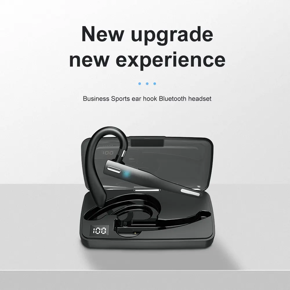 Bluetooth Wireless Headset Over Ear Noise Canceling Headphones with Mic Earbuds,10h Playback,Business Office Trucker OutdoYYK525 Business Headset, Over Ear Earphones with Mic, Bluetooth Over Ear Headset, with Charging Case,  iOS and Android,Sports Riding