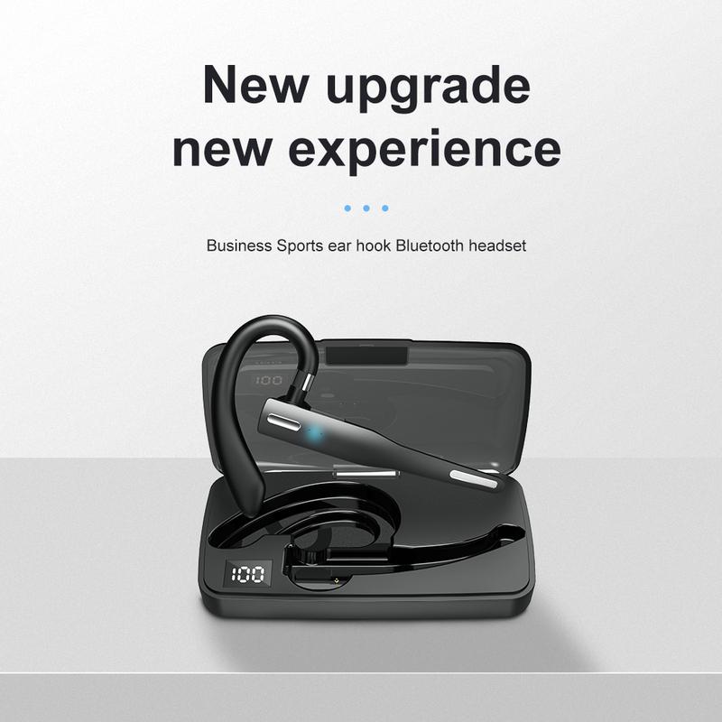 Bluetooth Wireless Headset Over Ear Noise Canceling Headphones with Mic Earbuds,10h Playback,Business Office Trucker OutdoYYK525 Business Headset, Over Ear Earphones with Mic, Bluetooth Over Ear Headset, with Charging Case,  iOS and Android,Sports Riding