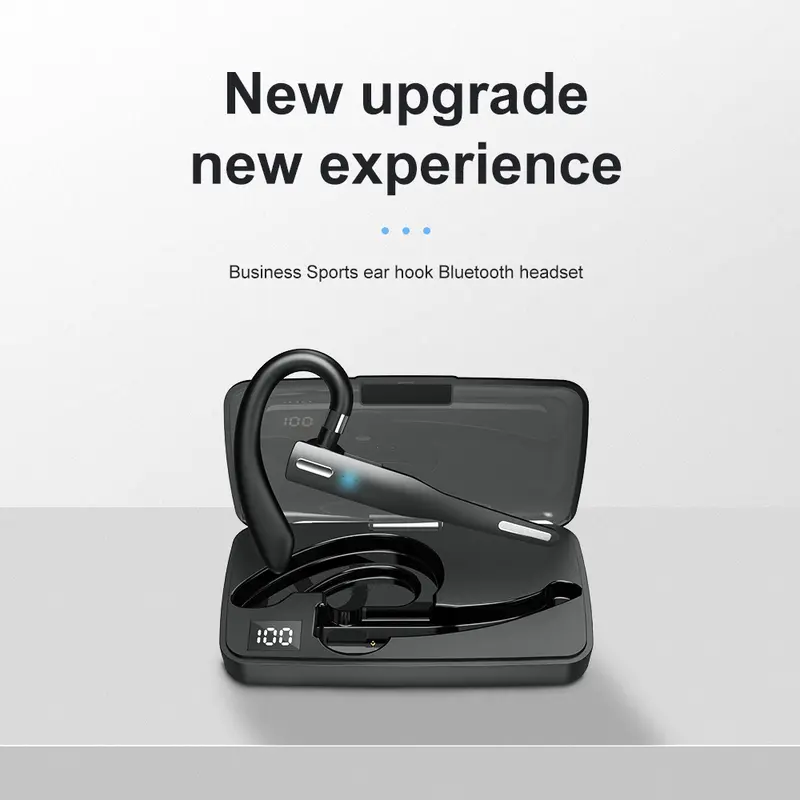 Bluetooth Wireless Headset Over Ear Noise Canceling Headphones with Mic Earbuds,10h Playback,Business Office Trucker OutdoYYK525 Business Headset, Over Ear Earphones with Mic, Bluetooth Over Ear Headset, with Charging Case,  iOS and Android,Sports Riding