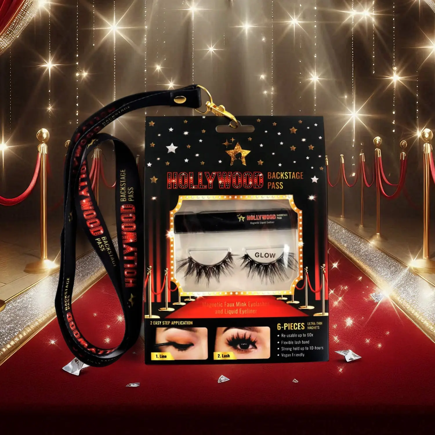 New GLOW Magnetic Lashes – 15mm | 6 Magnets | Reusable up to 60x | Volumizing & Multi-Dimensional Look | Vegan Friendly