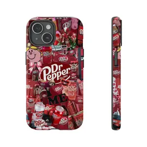 Dr. Pepper Addiction MagSafe Phone Case, Dr. Pepper Logo and Fun Design, Beverage Fan Collage Protective Cover for iPhone 17 16e 16 15 14 13 Series