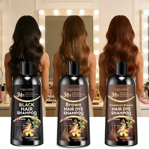 100ml hair dye, shampoo and hair care three in one shampoo herbal extract is gentle and non irritating, making hair more shiny after dyeing and care. Available in three colors: black/brown/chestnut brown