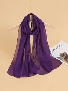 Women's Lightweight Chiffon Bandana Scarf, Casual Soft Scarf, Pure Color Sun Protection Headscarf, Ideal for Summer Beach and Daily Outing