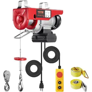 VEVOR 1320lbs Wireless Electric Hoist, 1150W 110V Electric Steel Wire Winch with Wireless Remote Control, 40ft Single Cable Lifting Height Motor, for Garage Warehouse FactoryVEVOR Super Brand Day