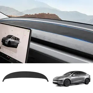 Upgrade Car Dashboard Panel Cover Mat for Tesla Model 3 Highland / Model Y Juniper Anti-Glare and Sun Protection Suede Dash Mat Interior Accessories outdoorfun
