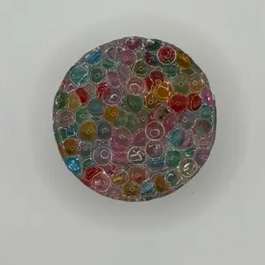 4 oz Rainbow Mini Crystal Discs Remeltable Picky Pad with Reusable Tray for Anxiety ADHD Skin Picking Soft Soothing Texture Microwavable Unisex Fidget Fun ASMR Lovers Squishy